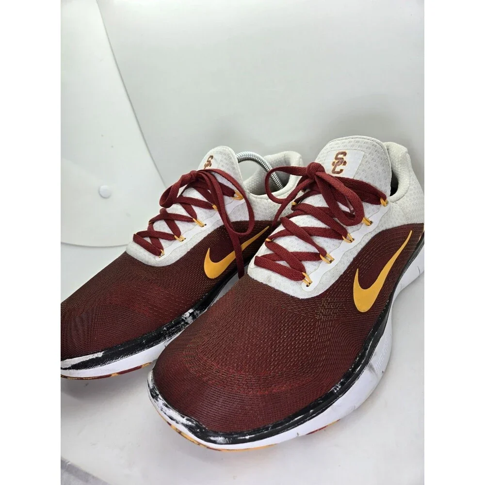 Nike Free Trainer V7 USC Trojans Shoes Mens 10 Crimson Running Athletic Sneakers